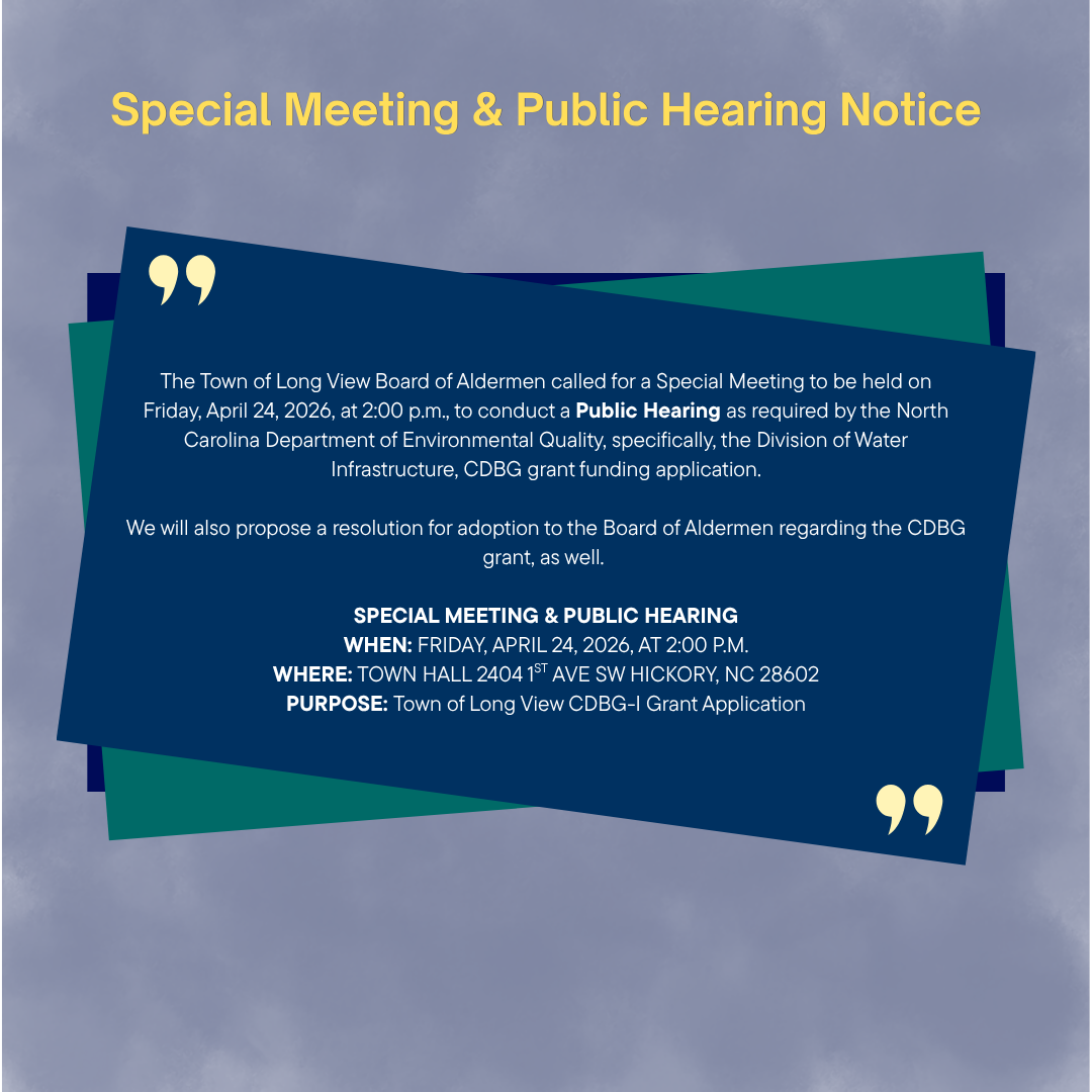 Special Meeting & Public Hearing Notice
